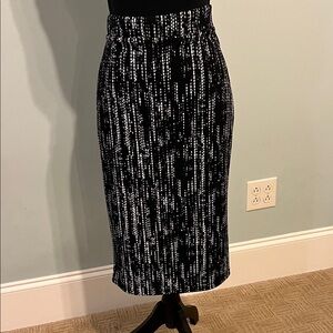 Avenue Monochrome Striped Midi Skirt